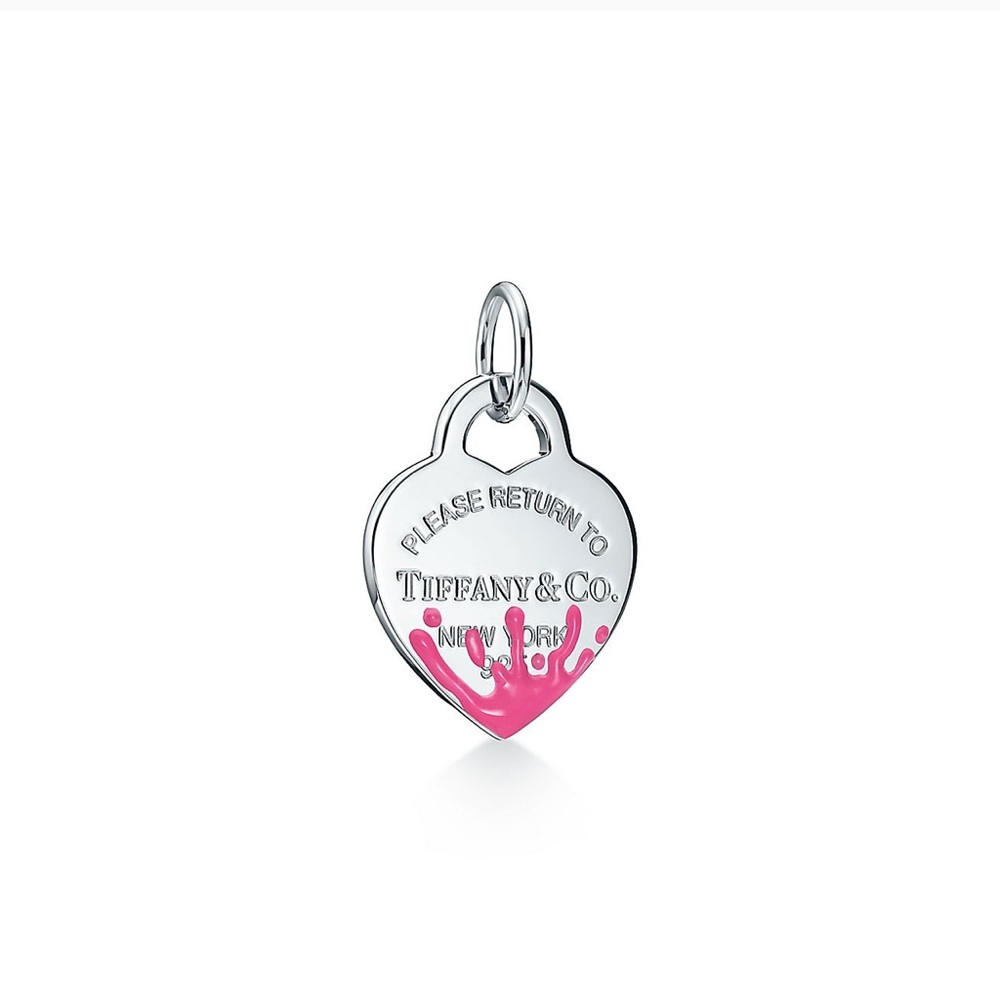 Tiffany Color Splash Heart Tag -Pink
